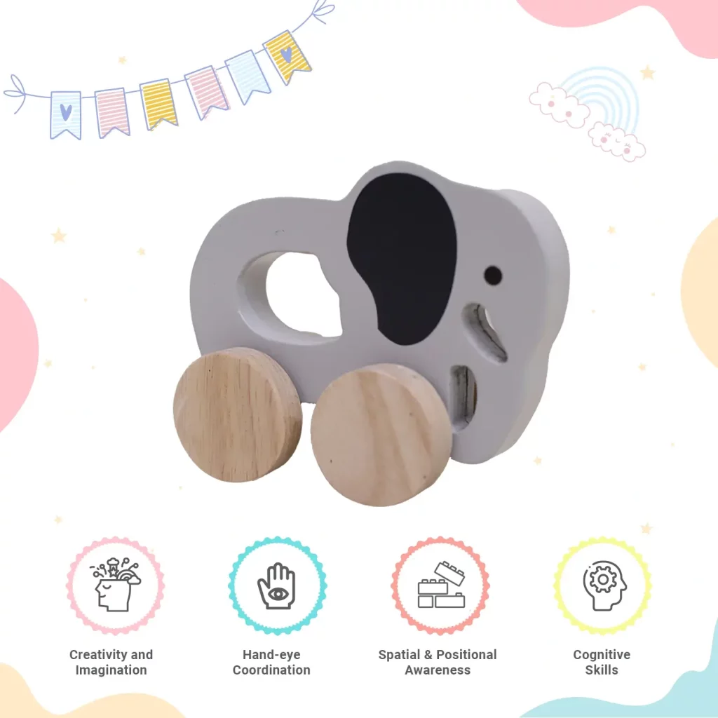 ELEPHANT Wooden Toy benefits