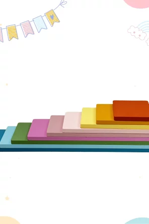Rainbow Wooden Stacking Toys Tiles