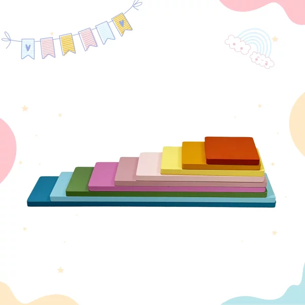 Rainbow Wooden Stacking Toys Tiles