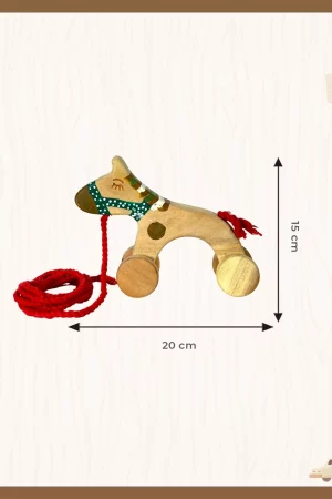 Pull Along Wooden Horse Toy Dimensions