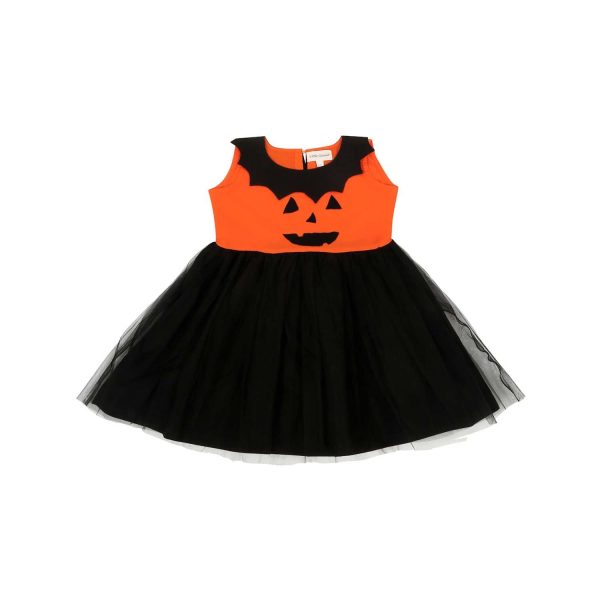 Halloween Orange And Black Baby Frock