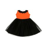 Halloween Orange And Black Baby Frock