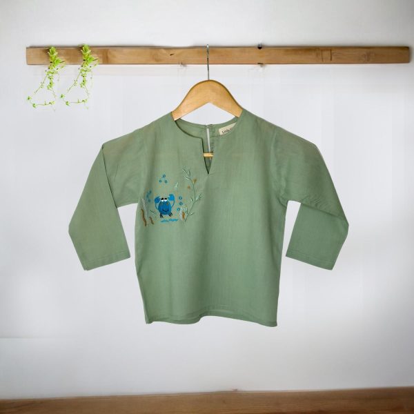 Green Unisex Crab Baby Night Suit