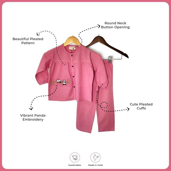 Pink Panda Baby Night Suit