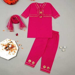 Pink Jacket Suit Set