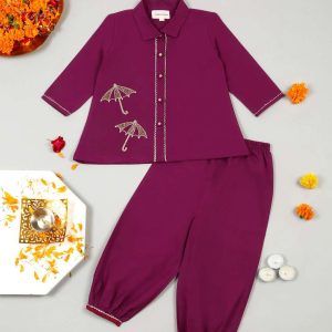 Wine Colored Coord Set