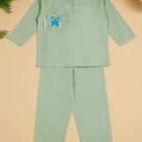 Green Unisex Crab Baby Night Suit