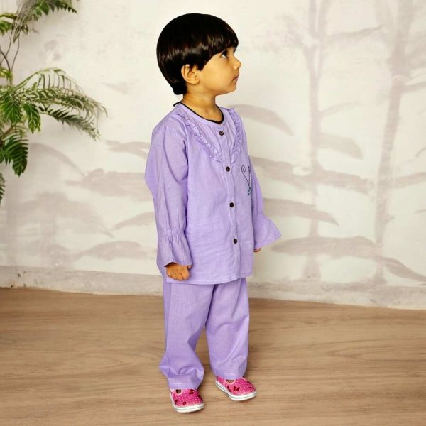 Purple Cat Baby Night Suit