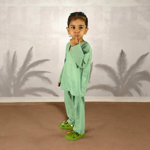 Green Unisex Crab Baby Night Suit