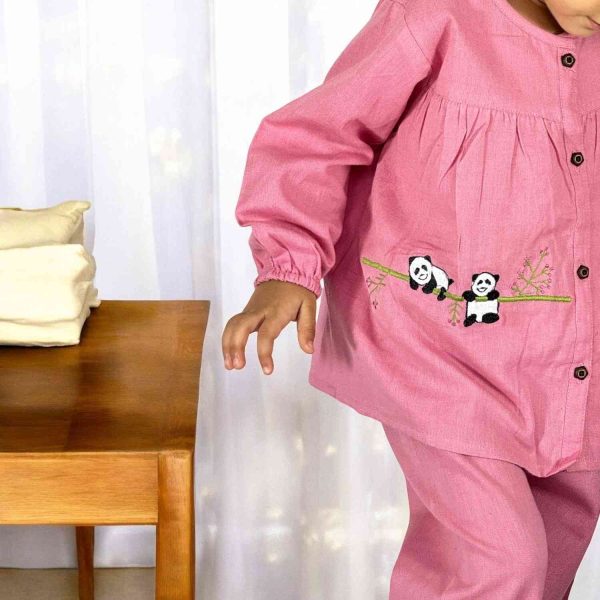 Pink Panda Baby Night Suit