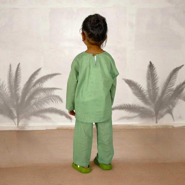 Green Unisex Crab Baby Night Suit