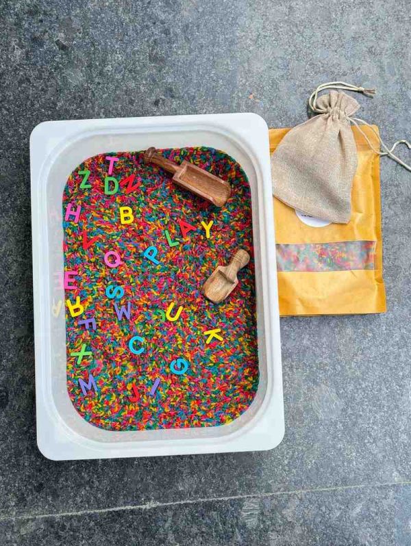 Rainbow Rice Sensory Toys