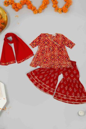Girl Bandhani Sharara Set