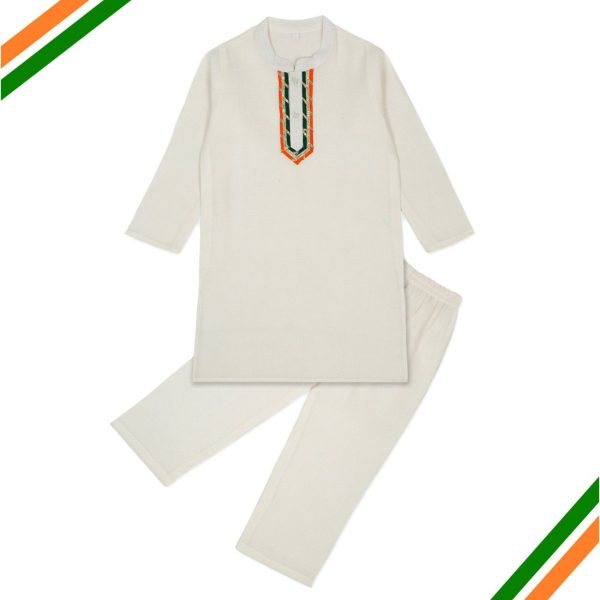 Tricolour White Kurta Pajama