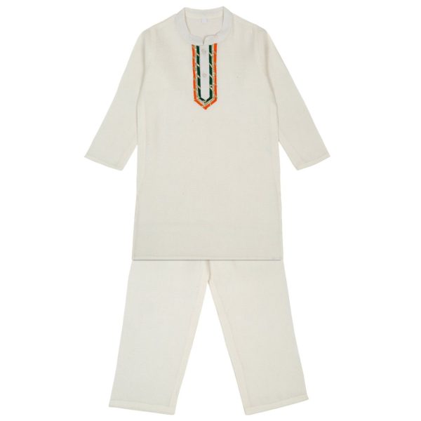 Tricolour White Kurta Pajama