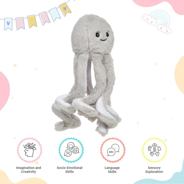 Grey Octopus Stuffed Toy