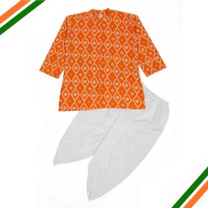 Boys orange Bandhani dhoti Kurta