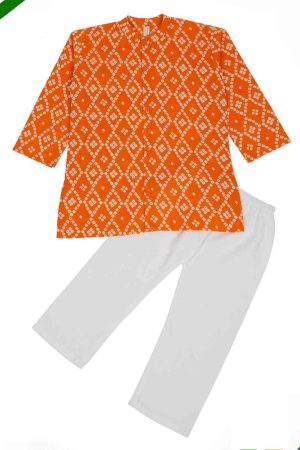 Orange Bandhani Kurta Pajama