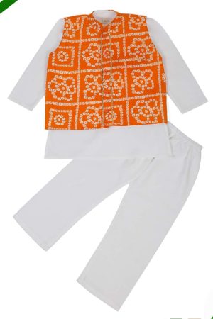 Kurta Pajama With Bandhani Jacket