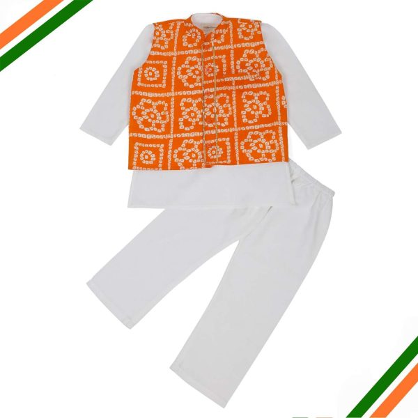 Kurta Pajama With Bandhani Jacket