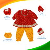 Red and Yellow Lehriya Co Ord Set