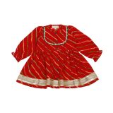 Red and Yellow Lehriya Co Ord Set