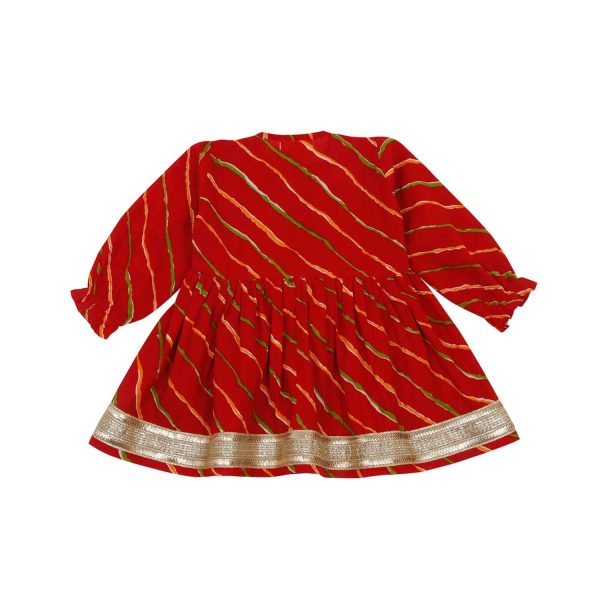 Red and Yellow Lehriya Co Ord Set