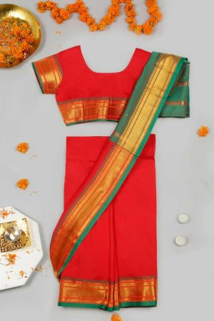 Red Green Saree
