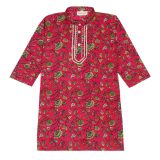 Boys Red Floral Kurta Pajama