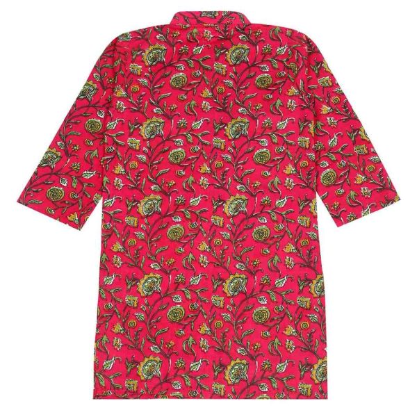 Boys Red Floral Kurta Pajama