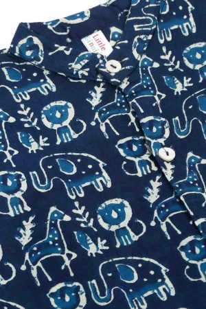 Indigo Jungle Print Kurta Pajama