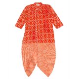 Orange Bandhani Lehriya Dhoti Kurta