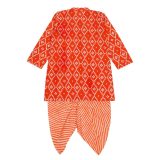 Orange Bandhani Lehriya Dhoti Kurta