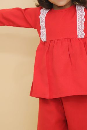 Lace Red Co Ord Set