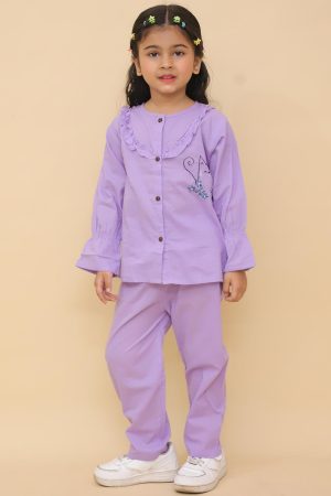 Purple Cat Baby Night Suit