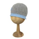 Grey Woollen Cap with Blue Heart