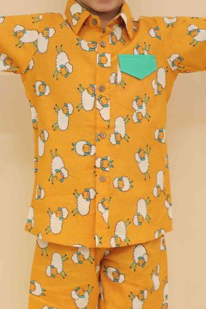 Yellow Sheep Shirt and Short Set