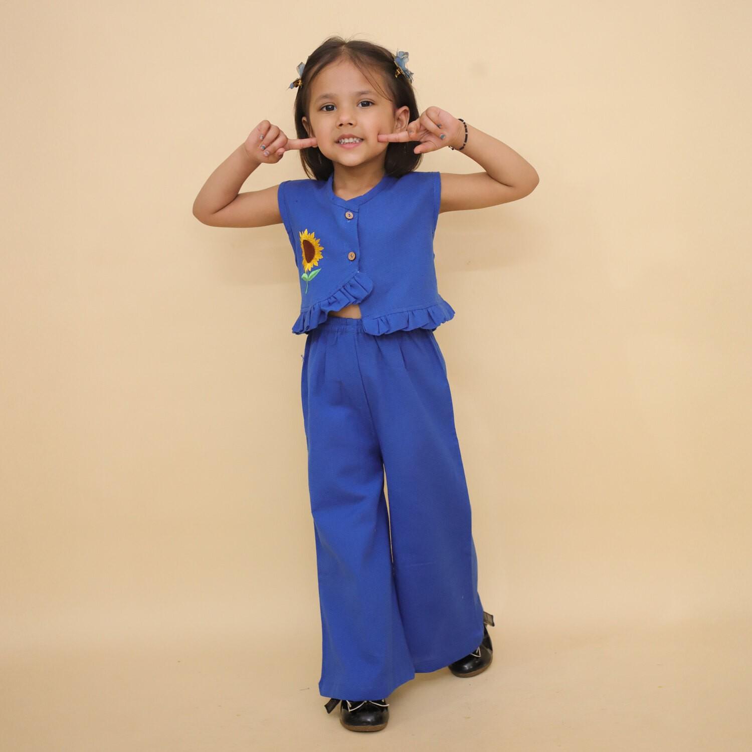 Blue Sunflower Co Ord Set