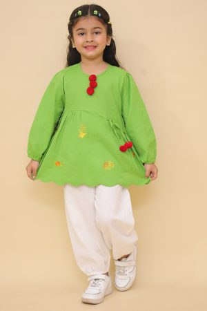 Green Scalloped Edged Co Ord Set