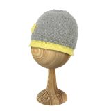 Grey Woollen Cap With Yellow Heart