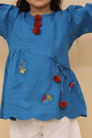 Blue Scalloped Edged Co Ord Set