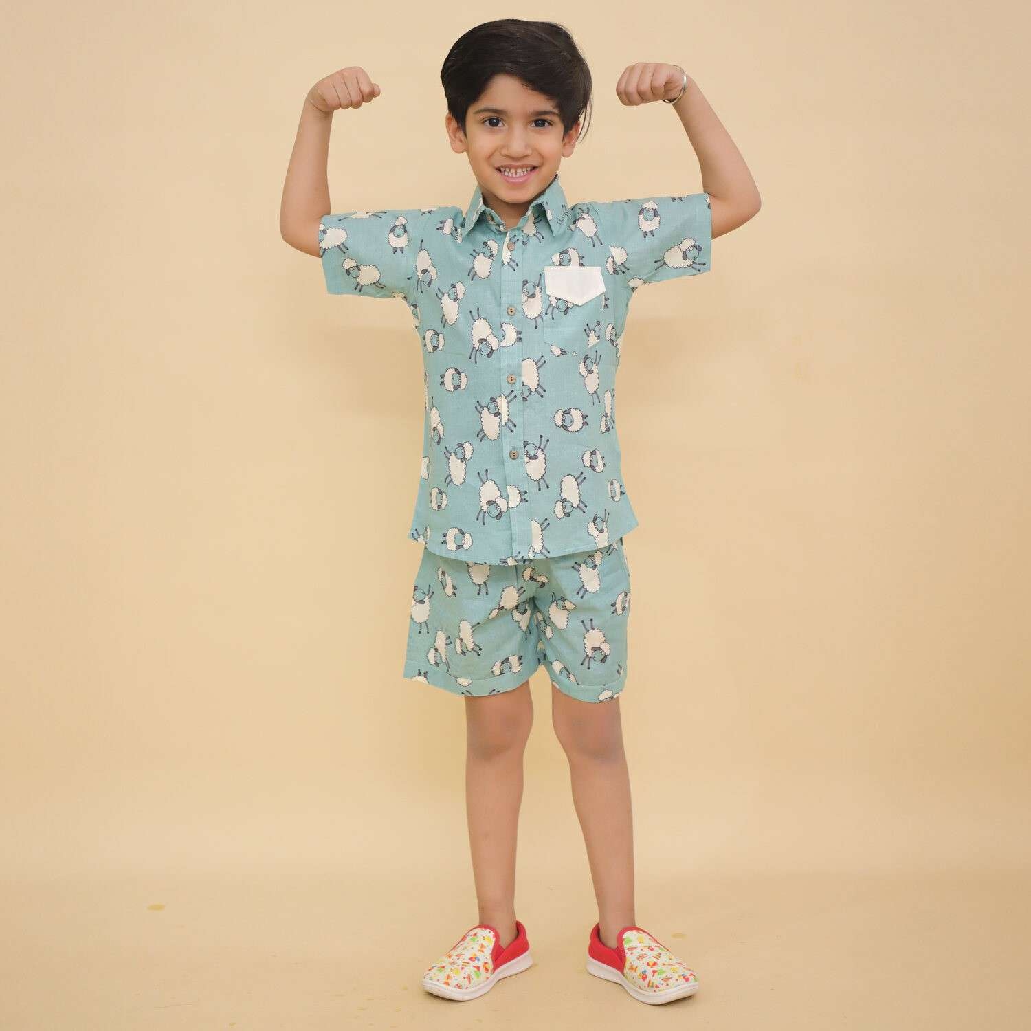 Blue Sheep Shirt & Short Set