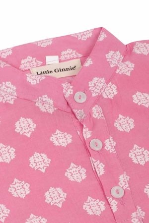 Pink Printed Dhoti Kurta