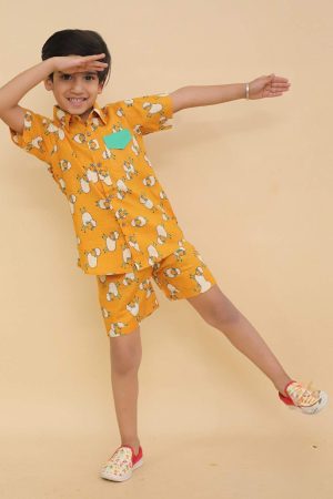 Yellow Sheep Shirt and Short Set