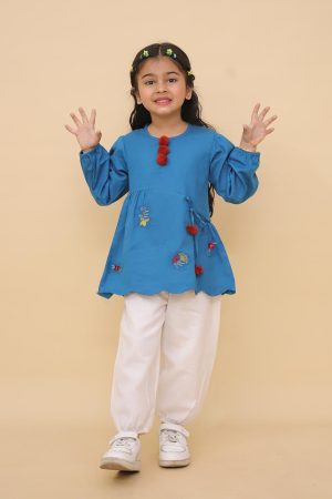 Blue Scalloped Edged Co Ord Set