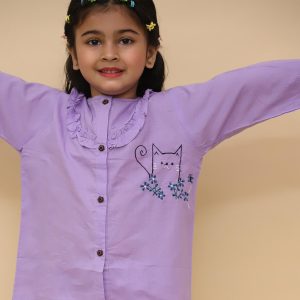 Purple Cat Baby Night Suit