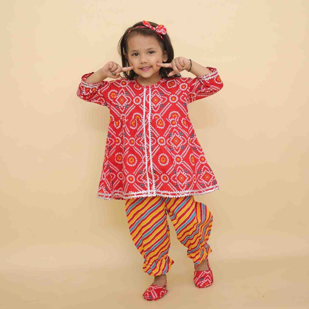 Kurta Dhoti Co Ord Set With Booties