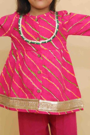 Pink Lehriya Co Ord Set