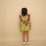 Yellow Fish Frock With Red Frill