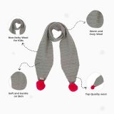 Grey Woollen Muffler for Kids